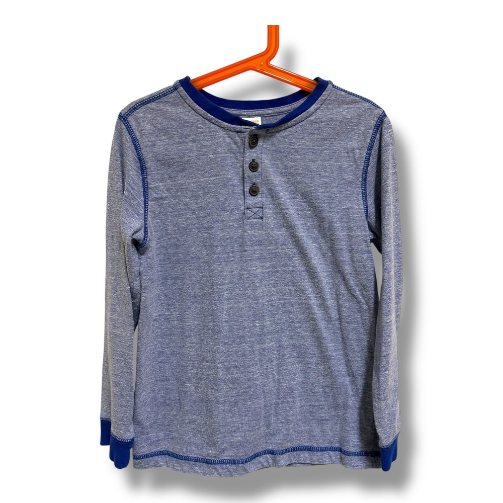 Gymboree Boys‎ Heather Blue Long Sleeve Henley Shirt Size 7 Shipmates